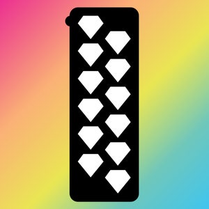 12 Pan Diamonds Makeup Swatch Stencil Sticker