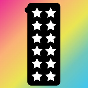 12 Pan Star Makeup Swatch Stencil Sticker