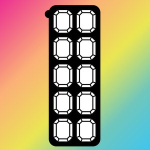 10 Pan Gem Makeup Swatch Stencil Sticker