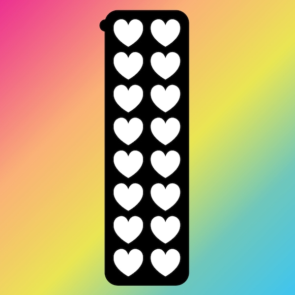 16 Pan Heart Makeup Swatch Stencil