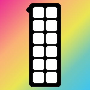 12 Pan Squares (Round Corners) Makeup Swatch Stencil Sticker
