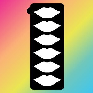 6 Pan Lips Makeup Swatch Stencil Sticker