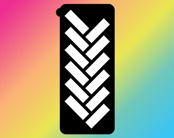 12 stencil adesivi per campioni di trucco con motivo a spina di pesce