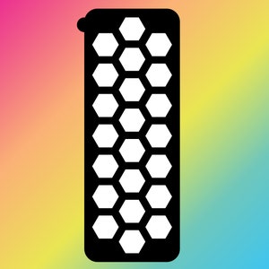 22 Pan Honeycomb / Hexagon Makeup Swatch Stencil