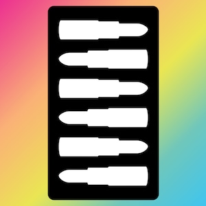 6 Pan Lipstick Swatch Stencil Sticker