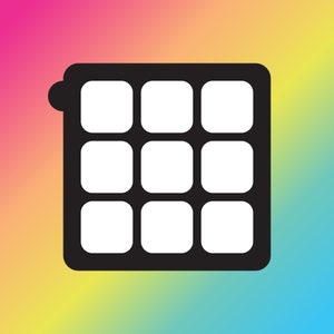 9 Pan Rounded Square Makeup Swatch Stencil Sticker