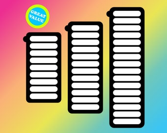 Mini collezione di stencil per campioni di trucco 9, 12, 16 rettangolari (angoli arrotondati). Ottimo regalo per The Beauty Guru!