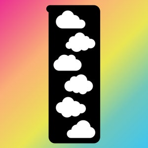 6 Pan Clouds Makeup Swatch Stencil Sticker