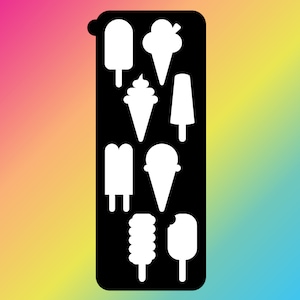 8 Pan Ice Cream Swatch Stencil Sticker
