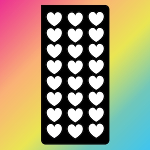 24 Herz Makeup Swatch Stencil Sticker