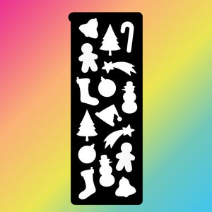 16 Pan Christmas Makeup Swatch Stencil Sticker