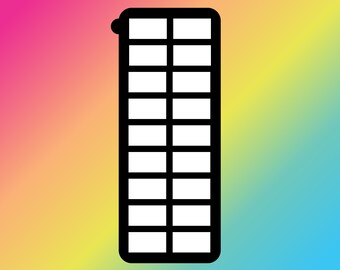 May include: Black and white illustration of a tall building with many windows.
