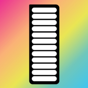 12 Pan Rectangular (Round Corners) Makeup Swatch Stencil Sticker