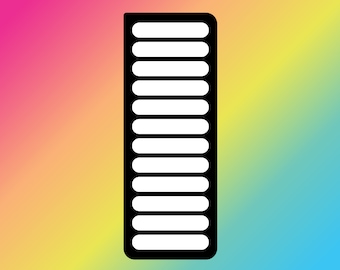 12 adesivi stencil per campioni di trucco rettangolari (angoli arrotondati)