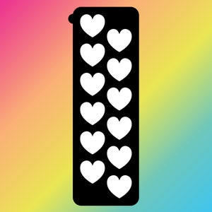 12 Herz Make-up Swatch Stencil Sticker