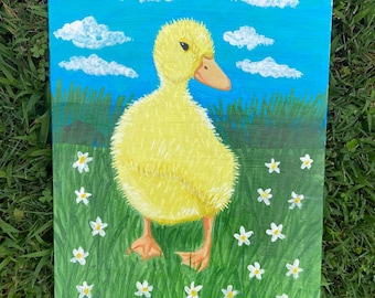 Duckling original acrylic painting on canvas