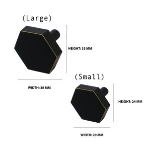 Drawer Knob, Cabinet Knob, Black and Gold, Hexagon Furniture Drawer Handles, Cabinet Handles, Wall Hooks, Upcycle Accessory, Cost Hook image 6