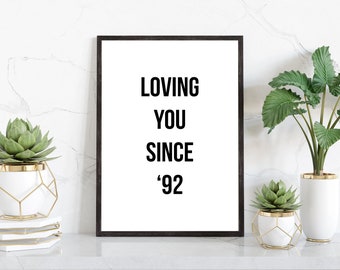 Loving You Since Custom Poster, Wall Print, Gift For Couple, Bestfriend, Partner, Wall Decor, New Home Gift