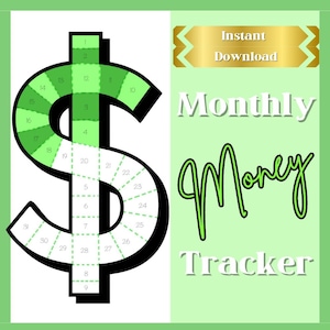 Monthly MONEY Habit Tracker, SAVINGS Tracker for Bullet Journal, Instant DOWNLOAD for you to color