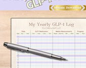 Yearly GLP-1 Injection Tracker - Weekly Weight Loss Log, Instant Printable PDF Download