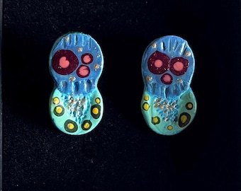 AROS ORIGINALES Pequeños Originales Asimétricas Hecha a mano Pieza de Arte Exclusivos Pendientes Chic Regalo mujer único.