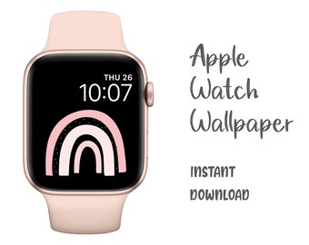 Apple Watch Wallpaper, Pink Rainbow Apple Watch design, Apple Watch digital file, watch background, Pink Rainbow Apple Watch face