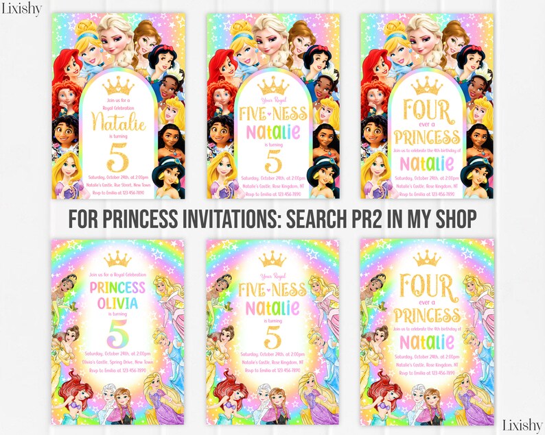 Princess Birthday Invitation Editable Princess Birthday Party