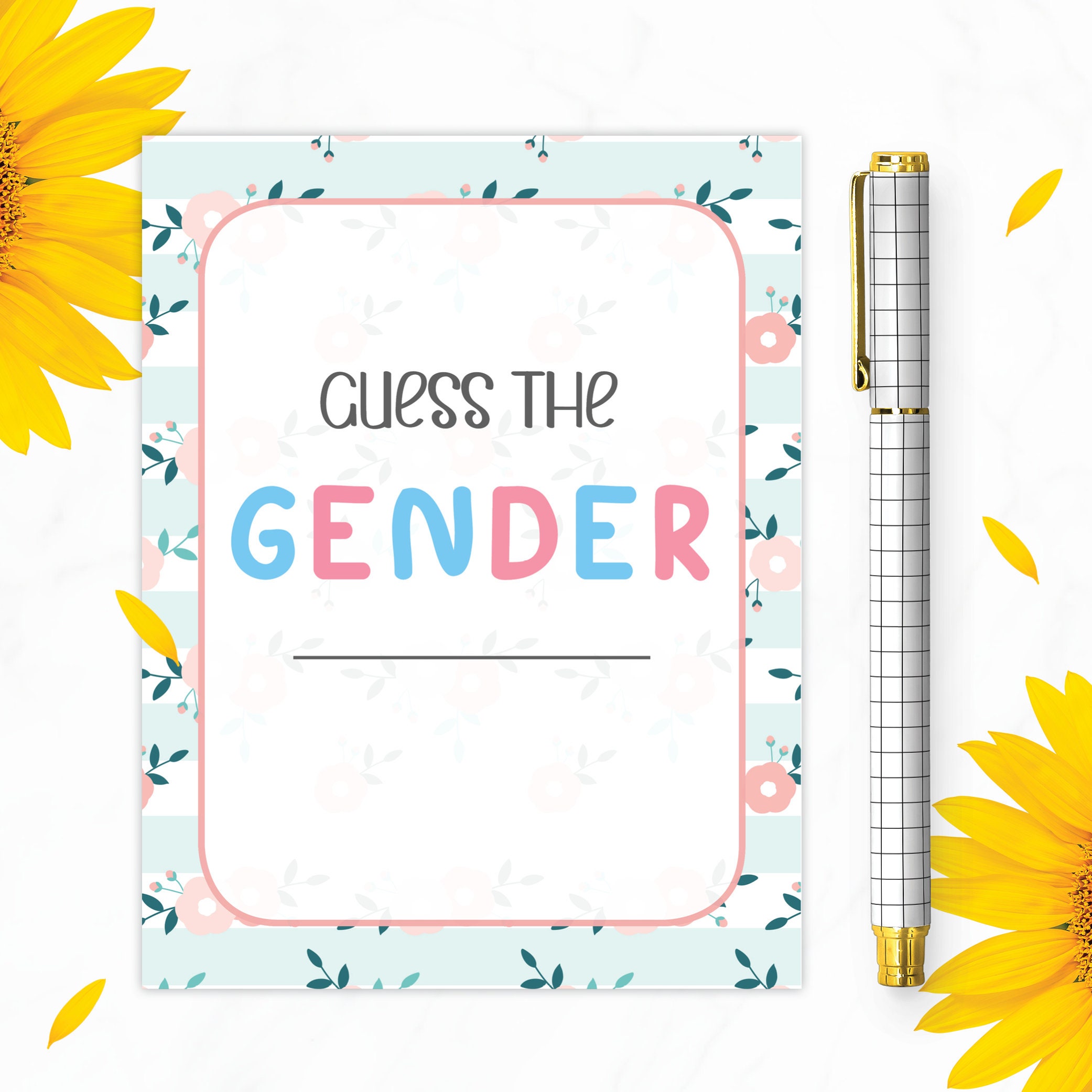 Guess the gender baby shower games printable instant download. Etsy