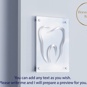 Silver Tooth Wall Art Dentisty Logo Clinic Decoration Premium Dentist Gift Dental Present Doctor's Office Decor