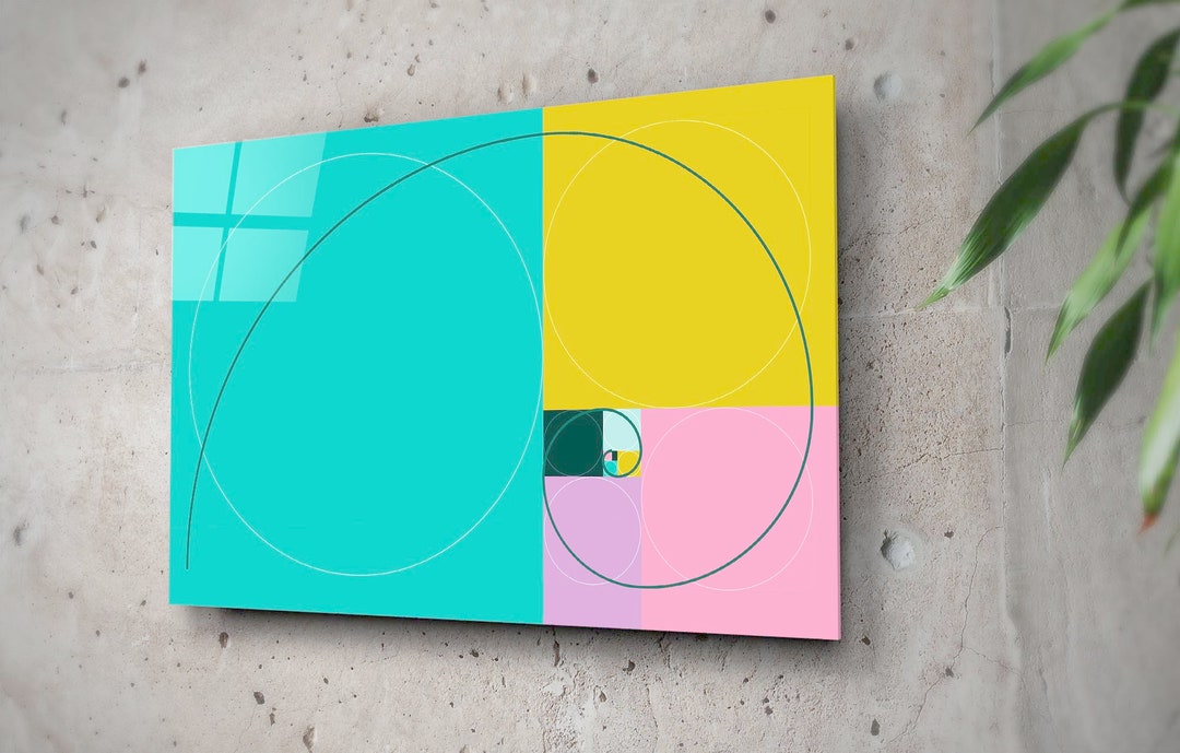 Colorful Golden Ratio Wall Art Glass Home Interior Decor Etsy