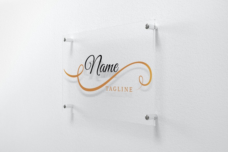 Custom Business Sign Logo Tempered Glass Print Office Wall Etsy