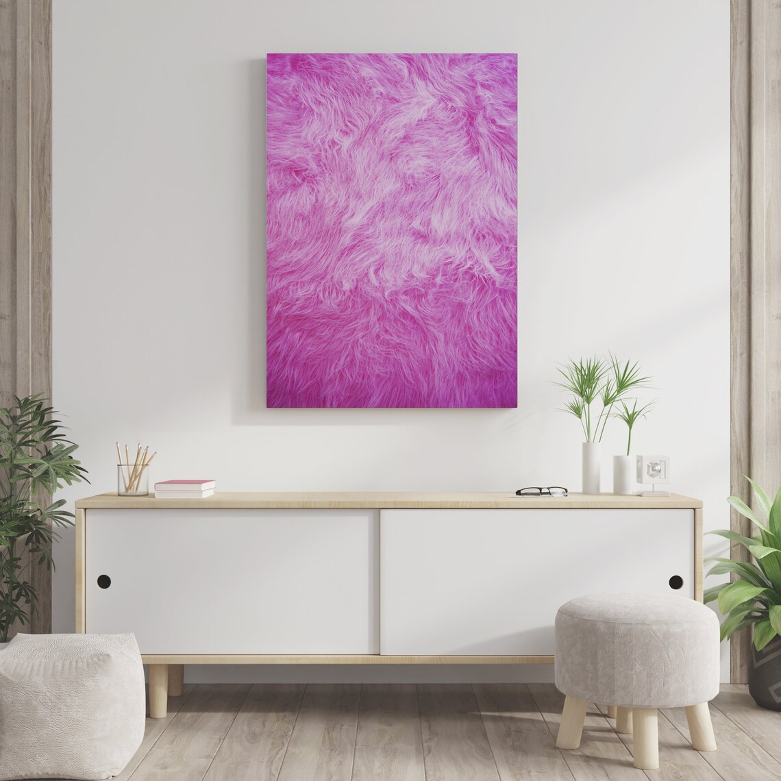 Pink Fur Texture Wall Art Textile Glass Canvas Print Faux Fur Etsy