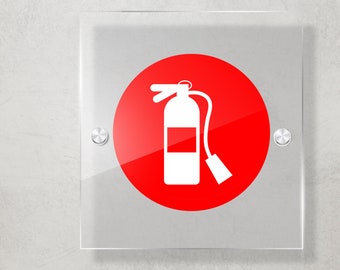Fire Extinguisher 6" X 9" Acrylic Decal Sign Davsigns by Davson for sale online 