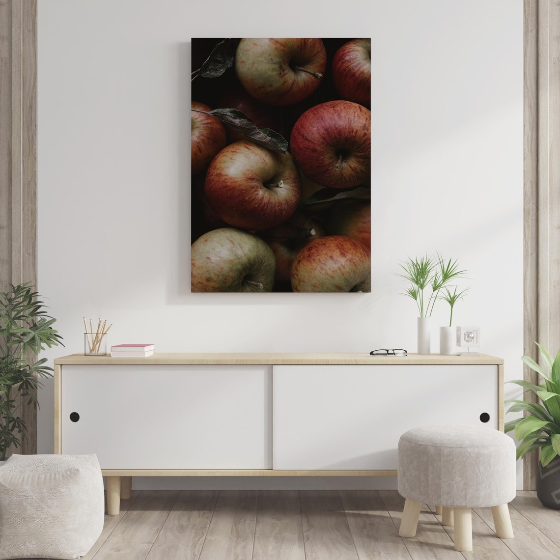 Red Apples Wall Art Botanical Kitchen Wall Decor Fruit Digital Etsy
