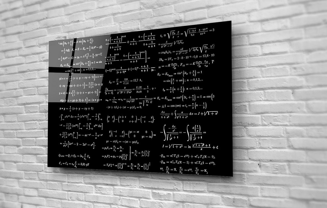 Math Formulas Wall Art, Mathematical Art, Math Classroom Decor, Physics