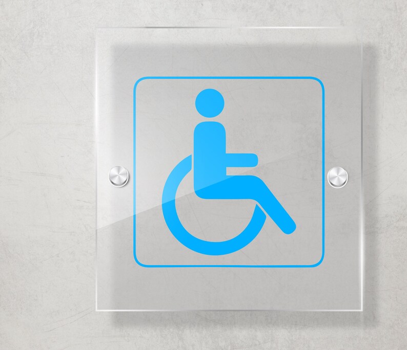 Handicap Toilet WC Sign Blue Signage Wheelchair Accessible - Etsy