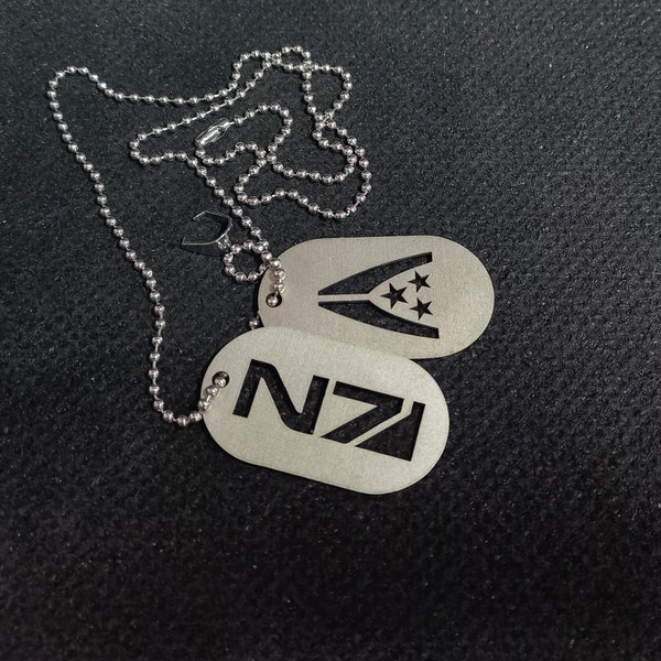 Alliance N7 Mass Effect Stainless Steel Tags (dogtag) no Personalization