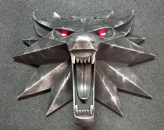 Witcher Wolf Head with LED wall decor (Wolf school medallion)