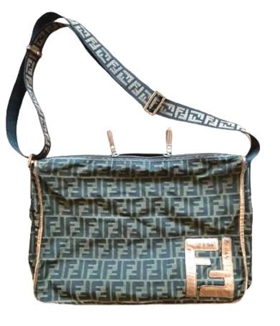 Authentic Fendi Monogram FF Maxi Bag Fendi Zucchino Vintage Fendi Logo  Bag Unisex Bag Italy Fendi Zucca Shoulder Bag Italy