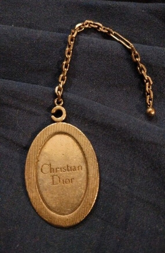 Christian DIOR Vintage Keychain - Dior Silver Tone Metal Keychain