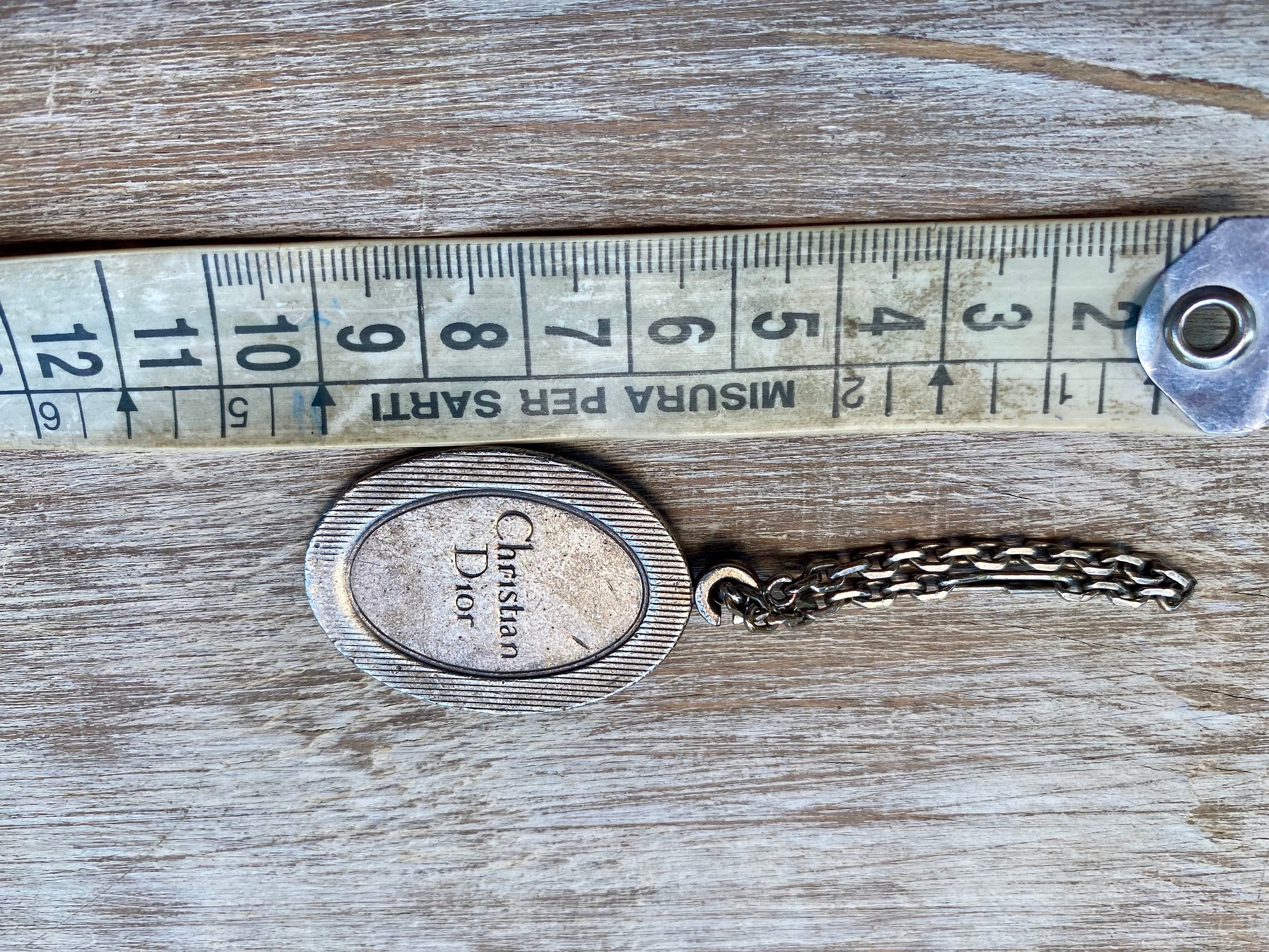 Christian DIOR Vintage Keychain - Dior Silver Tone Metal Keychain