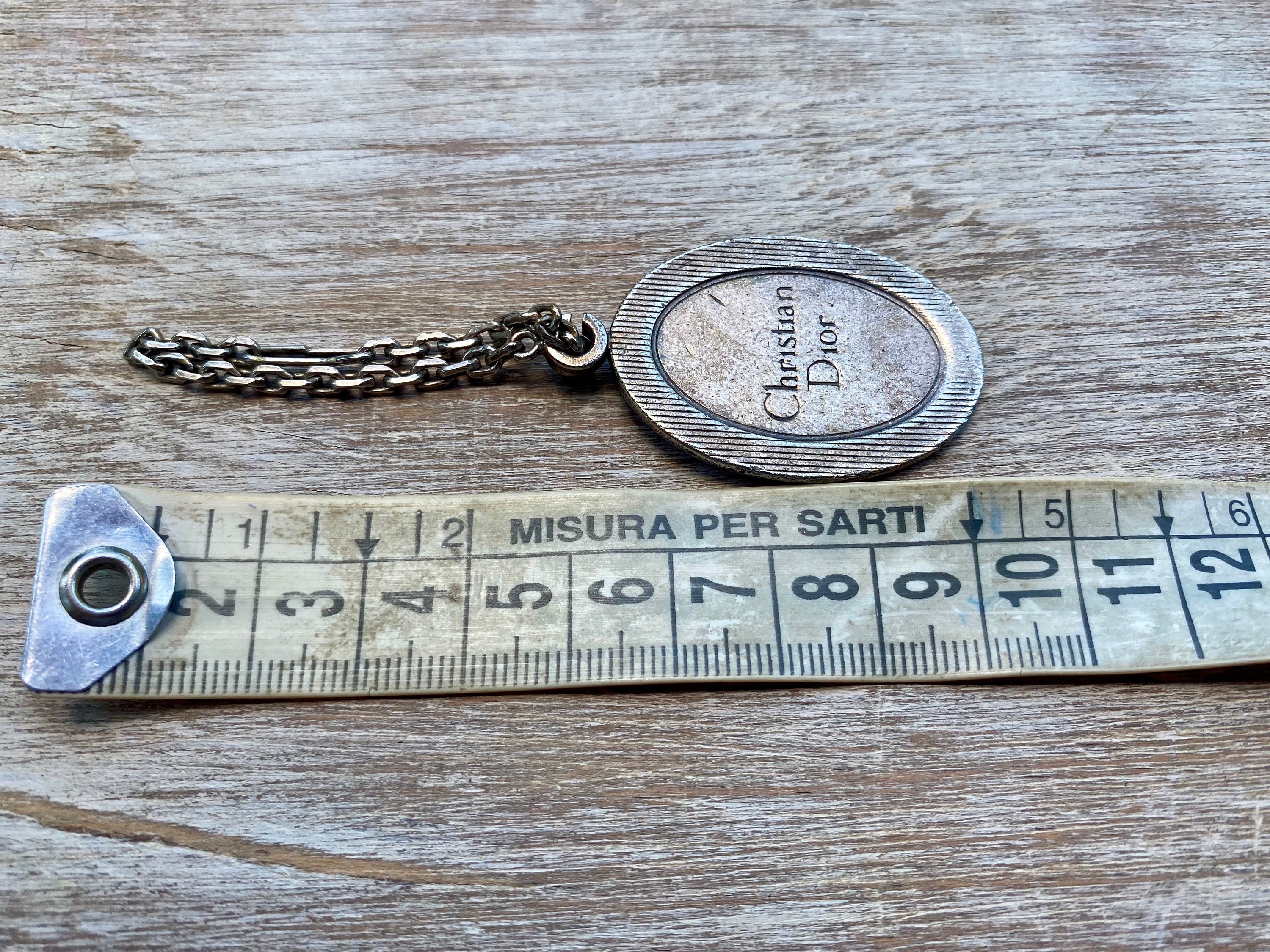 Christian DIOR Vintage Keychain - Dior Silver Tone Metal Keychain