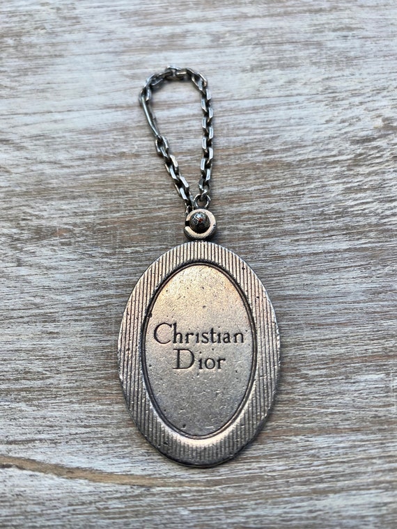Christian DIOR Vintage Keychain - Dior Silver Tone Metal Keychain