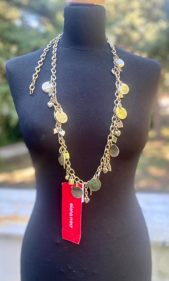 Cintura metallica oro Elena Mirò vintage con ciondoli - Accessori donna - Cintura con charms - Cintura collana firmata taly - Cintura catena
