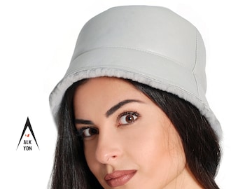 Sheepskin Hat in Gray Colour ROXAN | HAT - winter hat