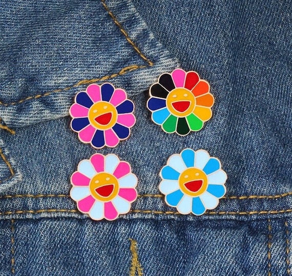Takashi Murakami Flower Pin Badge 4 Colours to Choose From 