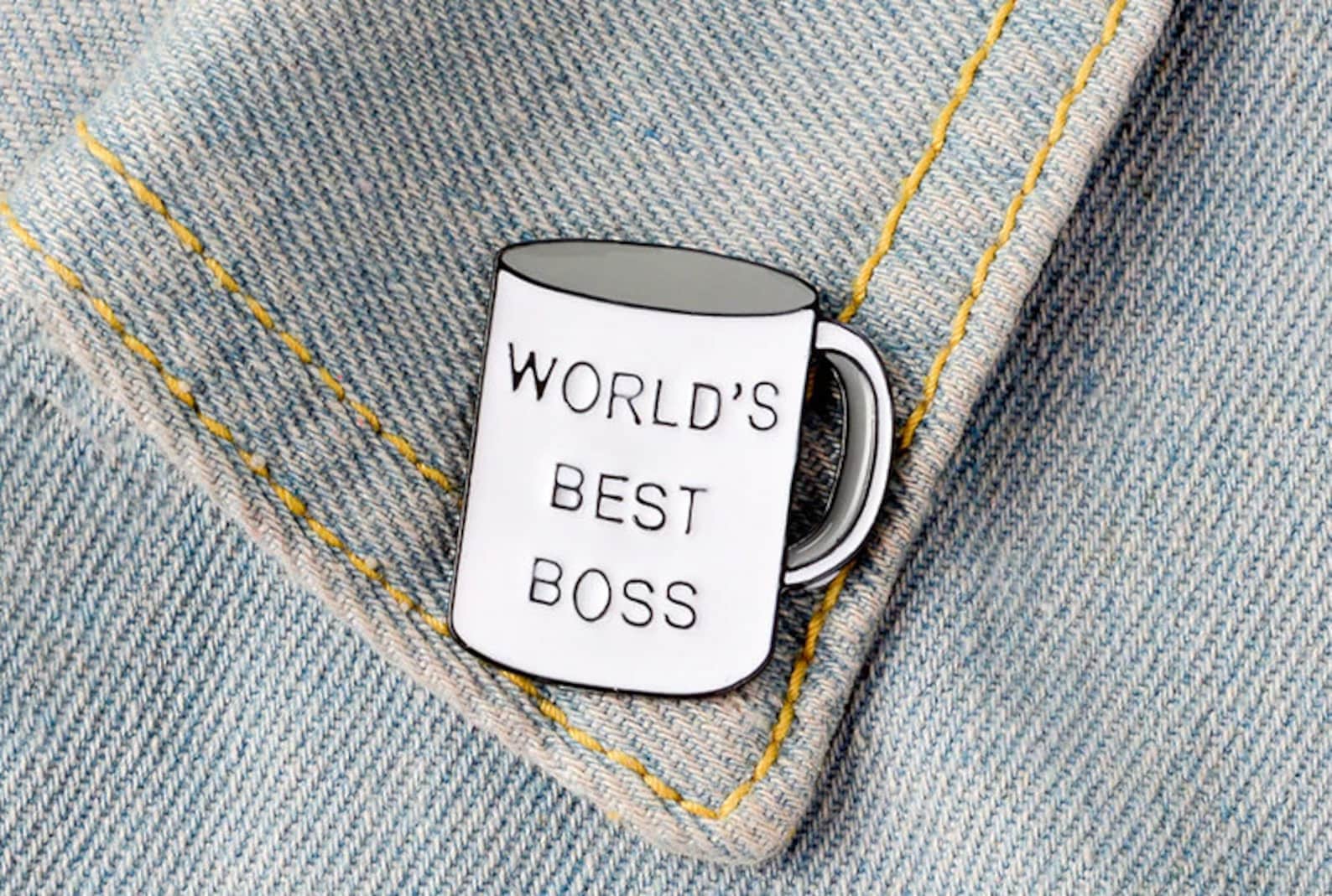 The Office World's Best Boss Mug Enamel Pin Badge Etsy UK