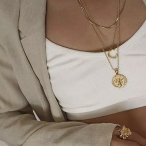 18k Gold Layered Necklace Set, Necklaces for women, Vintage Gold Chain, Friend Gift, Layering Necklaces, birthday Gift Ideas For Her