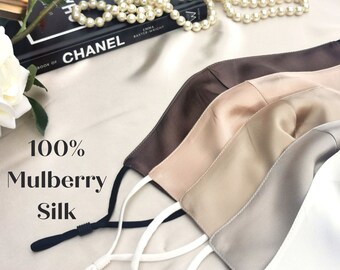 Same day dispatch, Silk face mask, 100 % Mulberry Silk Face mask, silk mask, small facemask, sensitive skin face mask, handmade face mask UK