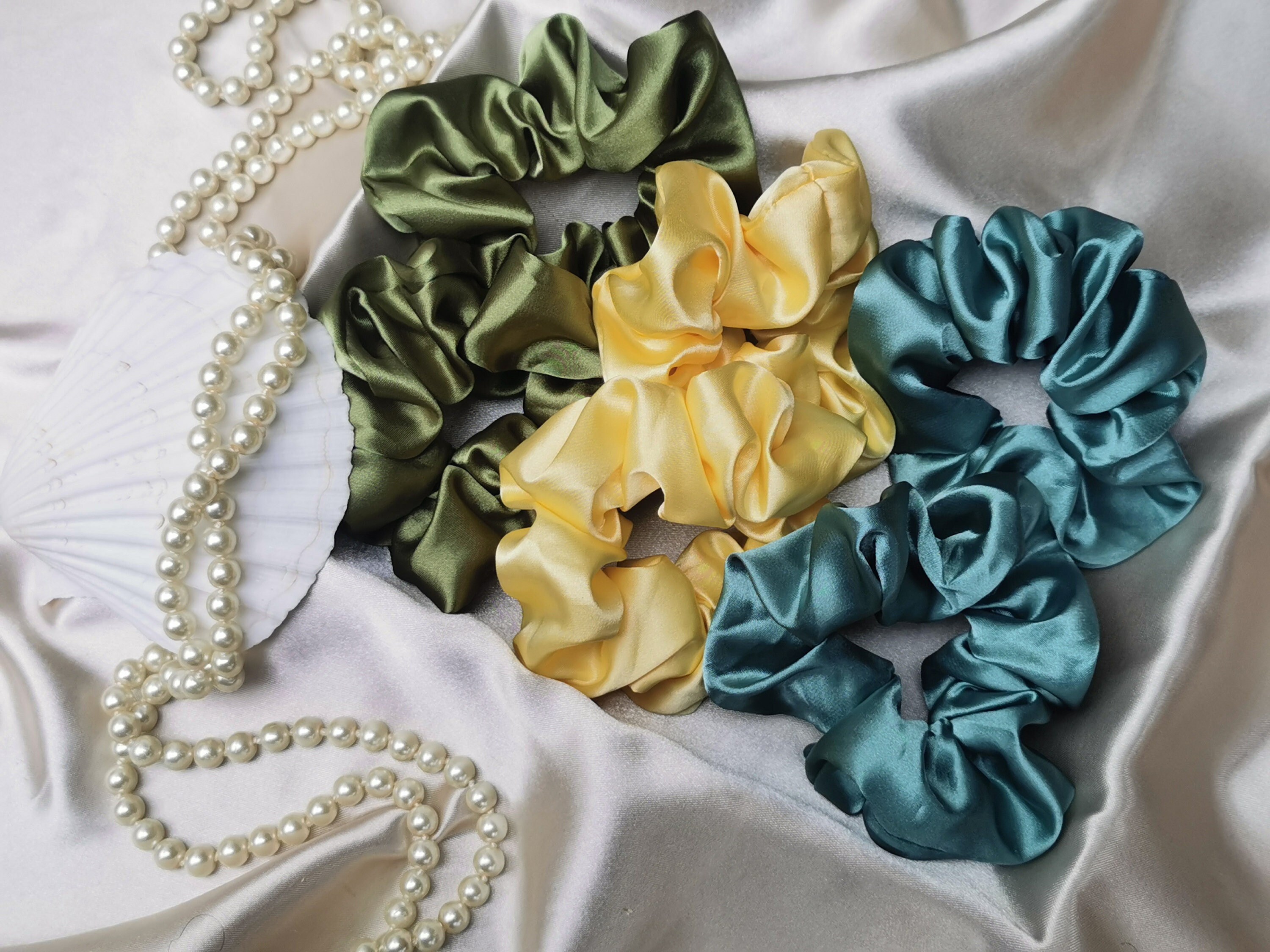 Silk Scrunchie SET Satin Silk Scrunchies SILK Hair Tie Anti -  Israel